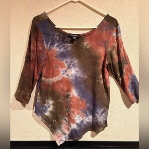 Karen Kane Multicolor Tie-Dye Long Sleeve Top